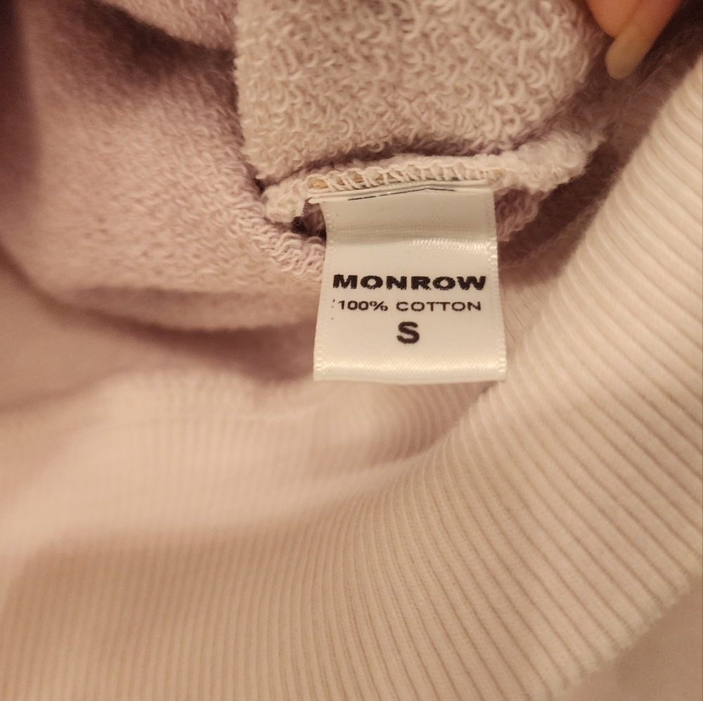 MONROW Purple Ombre Wash Ruffle-Shoulder Sweatshirt | Size S - Picture 8 of 8